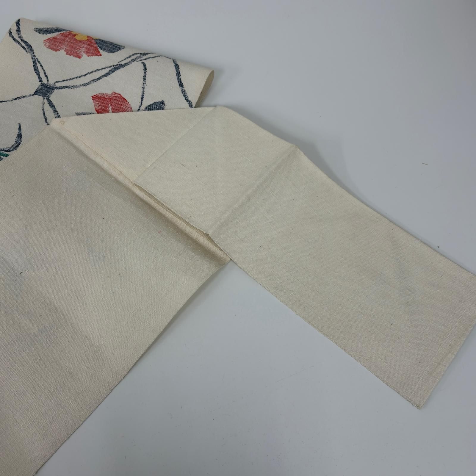 名古屋帯 真綿紬 花柄の織り出し 八寸 正絹 着物 MA-8204 - メルカリ