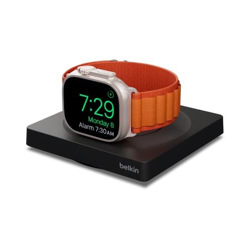 Belkin Apple Watch用ポータブル急速充電器 Apple Watch全シリーズ対応 Apple Watch 8/7/Ultra高速充電対応 AirPods Pro 2充電対応 USB-Cケーブル(1.2m)付属 ブラック WIZ015btBK