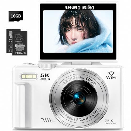 カメラ デジカメ 5K 75MP デジタルカメラWIFIスマホに送れる 3.0インチ