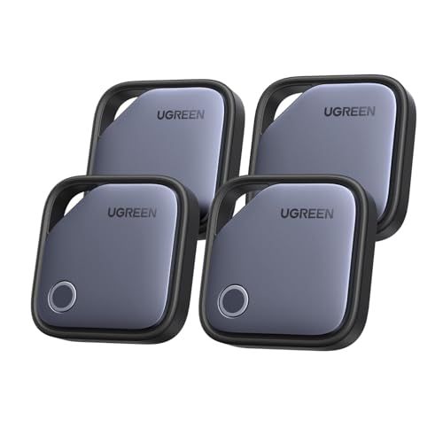 UGREEN FineTrack Smart Finder 4個 スマートトラッカー Appleの「探す」に対応 (iOS端末のみ) スマートタグ SmartTrack 紛失防止タグ/探し物 鍵/バッグ/財布/荷物/ペットの首輪など用 置き忘れ防止 スマホ鳴ら