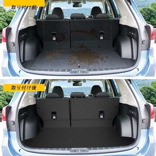 YORKNEIC フォレスター ラゲッジマット sj型 2012年?2018年 背もたれカバー 車種専用 トランクマット シートバックカバー バックマット 合成革材質 カーゴマット 耐汚れ 防水 タイプAts 5dff1713