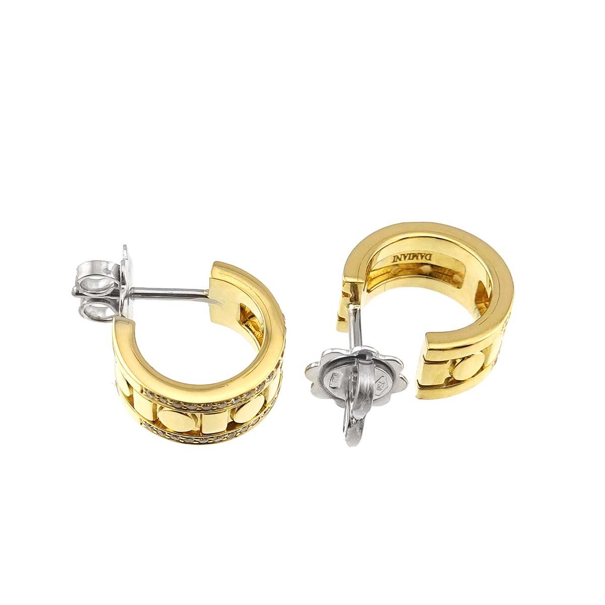 ダミアーニ DAMIANI ベルエポック リール ダイヤ ピアス K18 YG WG