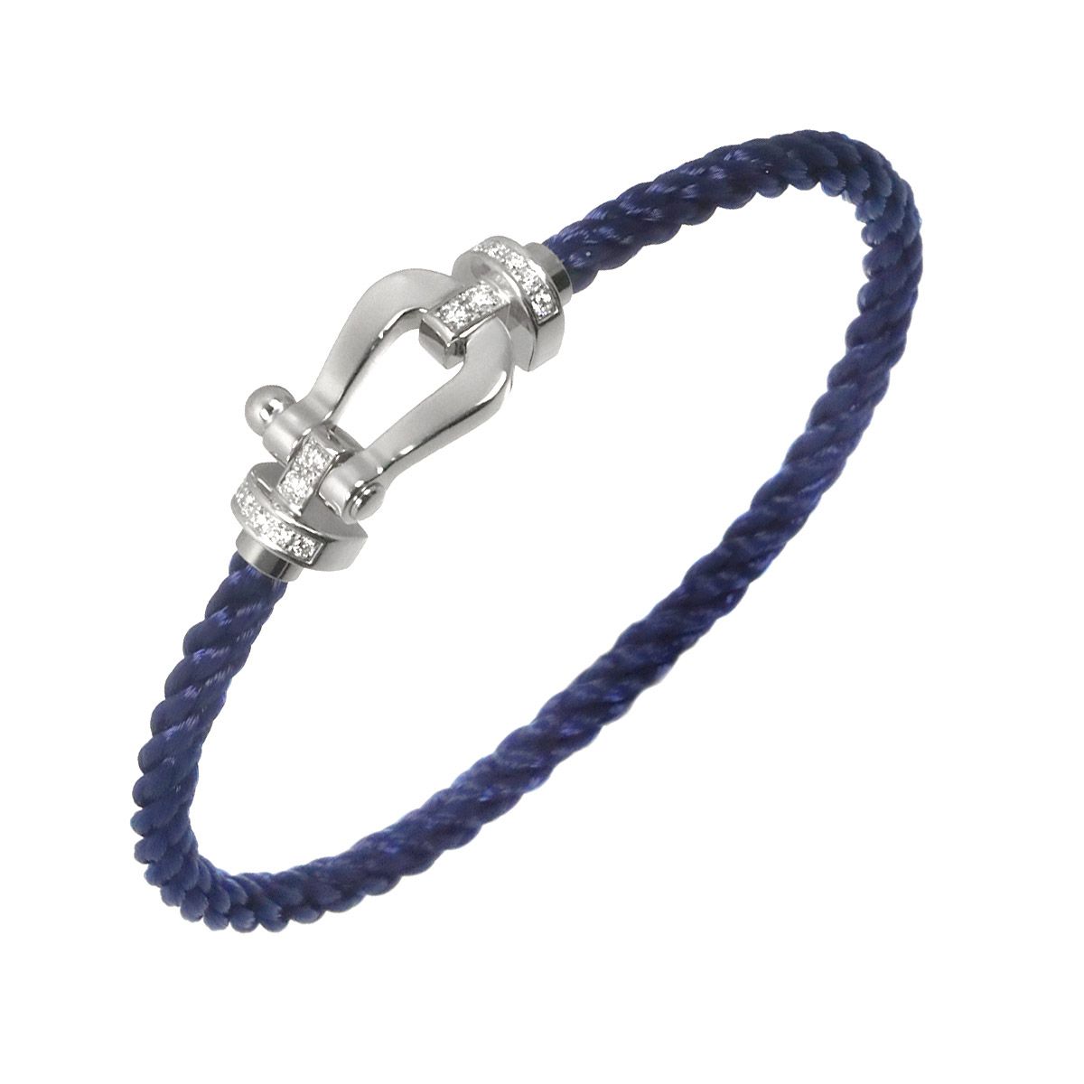 フレッド FRED フォース10 LM ハーフダイヤ ブレスレット #19 K18 WG 750 ケーブル Force 10 Bracelet 90330271