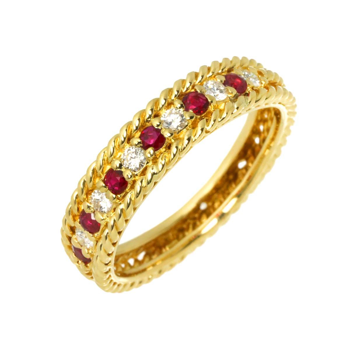 ディオール Dior 19号 リング ルビー ダイヤ K18 YG イエローゴールド 750 指輪 Ruby Ring 90330294