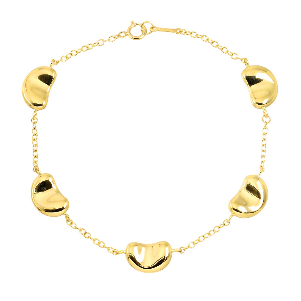 ティファニー TIFFANY&Co. ビーン 5P ブレスレット 16.5cm 15.3g K18 YG イエローゴールド 750 Bracelet 90330348 192,000円