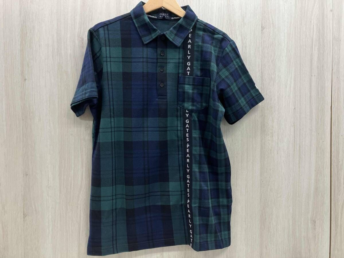 PEARLY GATES ポロシャツ ブラックウォッチ 表記サイズ6 グリーン/ネイビー 8,071円