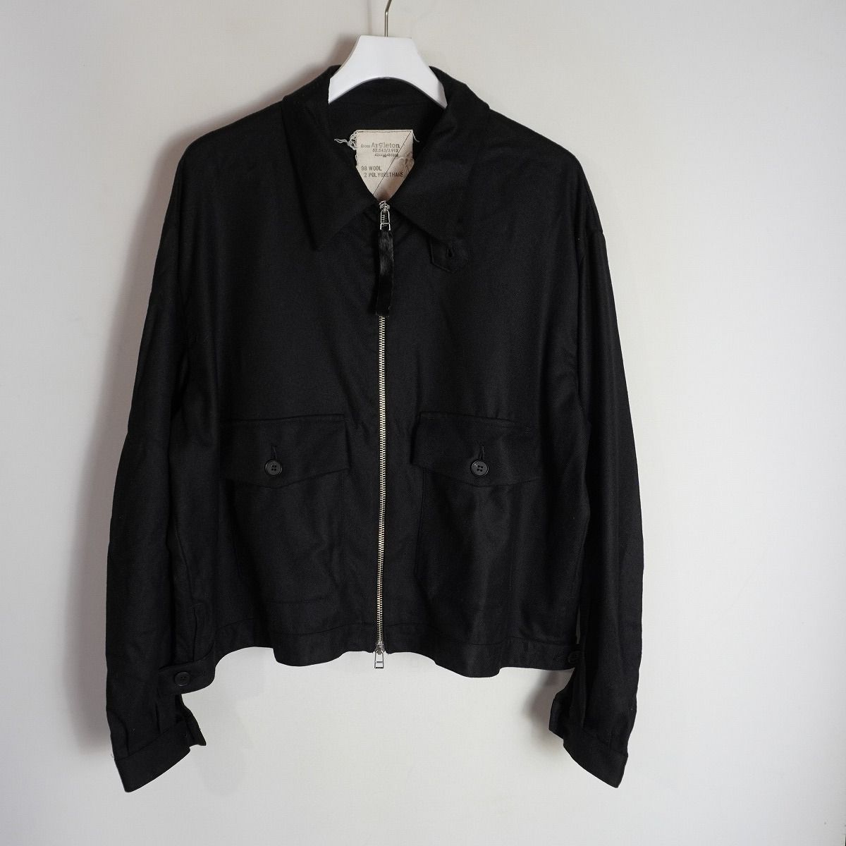 美品 25AW from Argleton フロム アーグルトン ジップアップ ウール ブルゾン ジャケット サイズ46 ブラック 黒 1135Q★2 11,760円