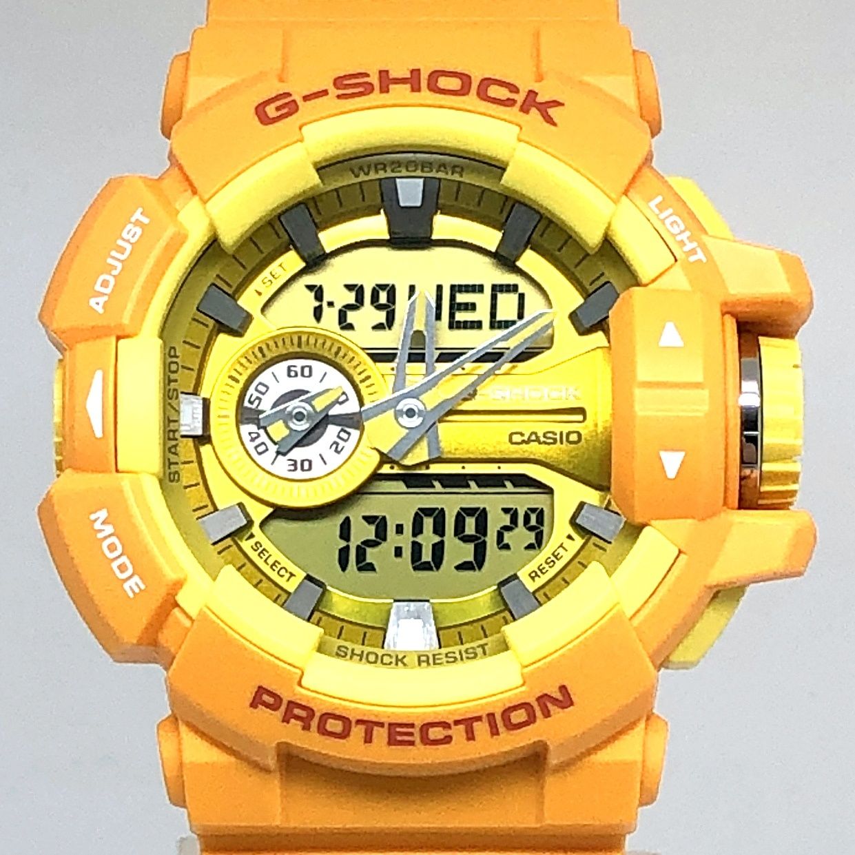 G-SHOCK ジーショック GA-400A-9A ロータリースイッチ ワントーン マットイエロー メタリック アナデジ 2015年2月発売