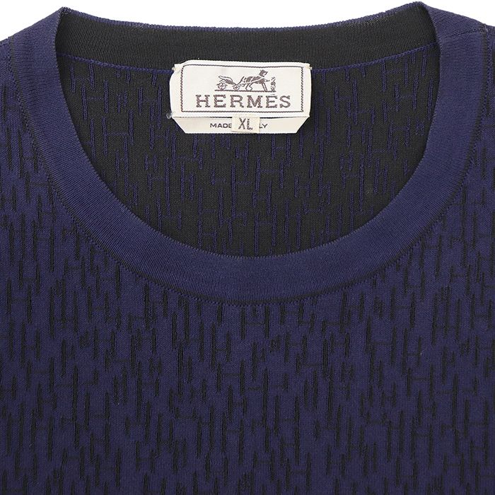 SALE】HERMES エルメス サマーニット サイズ XL メンズ Hロゴ