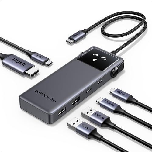 UGREEN Uno 6 in 1 100W PD急速充電 10Gbps 4K@60Hz USB-Cハブ | USB3.0ハブ HDMI出力 USB-C & USB-A 高速データ転送 MacBook Pro/Air, iPad Pro, Surface, X 6,384円
