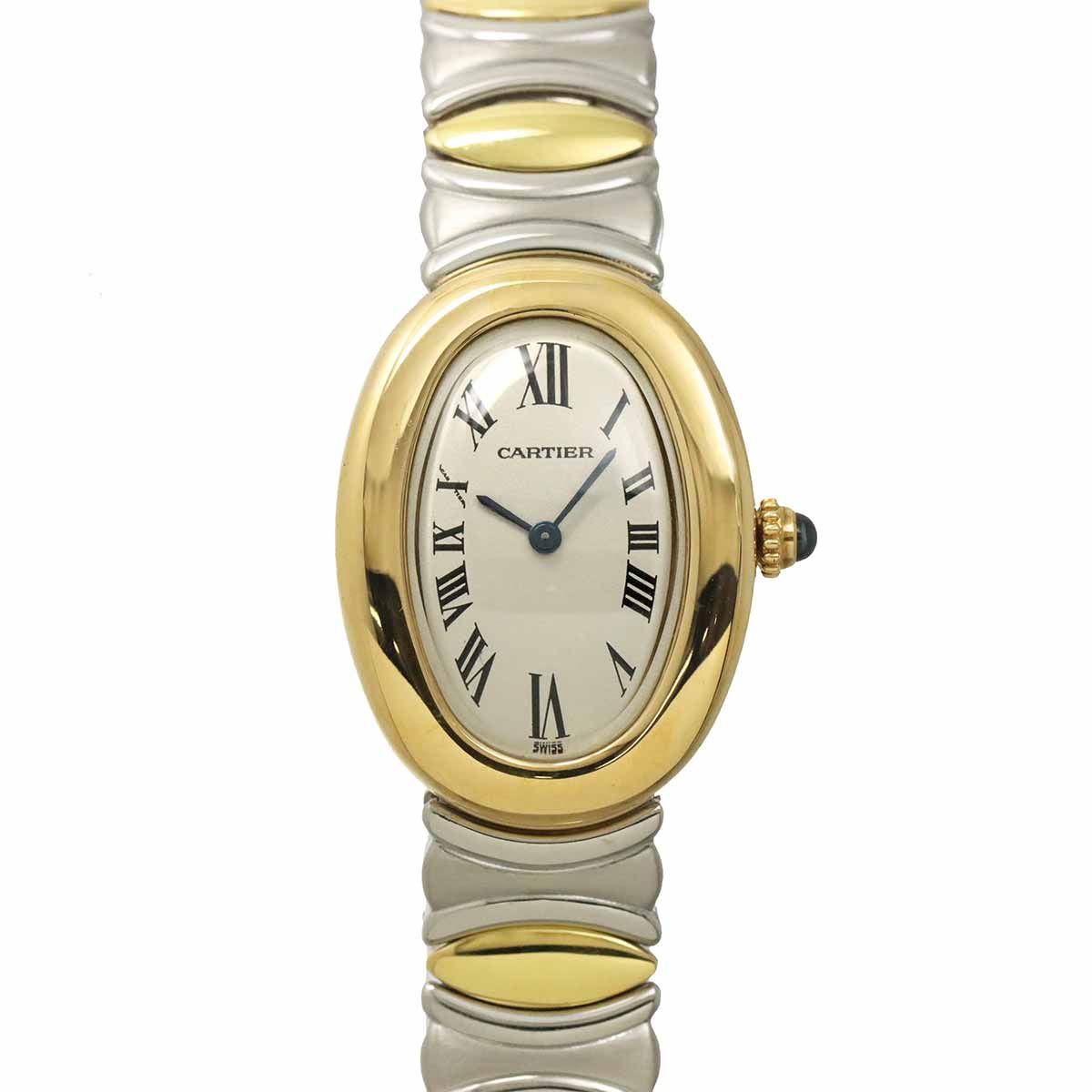 カルティエ Cartier ベニュワール ベルエポック コンビ W40002F2 レディース 腕時計 アイボリー K18YG クォーツ Baignoire 90323776