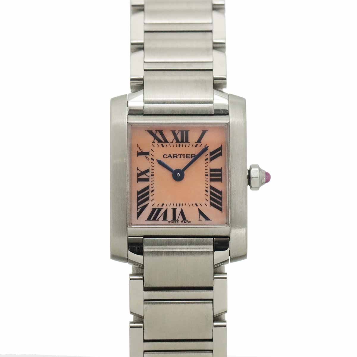 カルティエ Cartier タンクフランセーズSM W51028Q3 レディース 腕時計 ピンクシェル クォーツ ウォッチ Tank Francaise 90327951