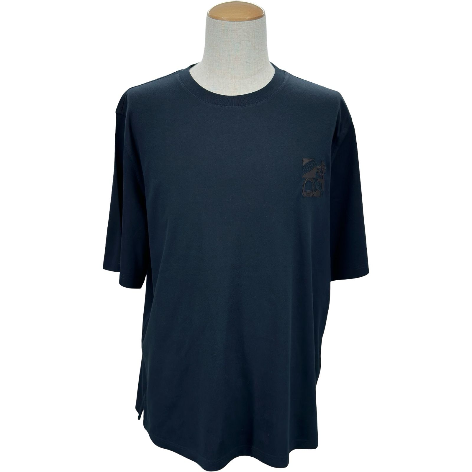 エルメス HERMES メタルリー・オー・カレ 半袖Tシャツ H467940HA ネイビー コットン メンズ 半袖Ｔシャツ 37,700円
