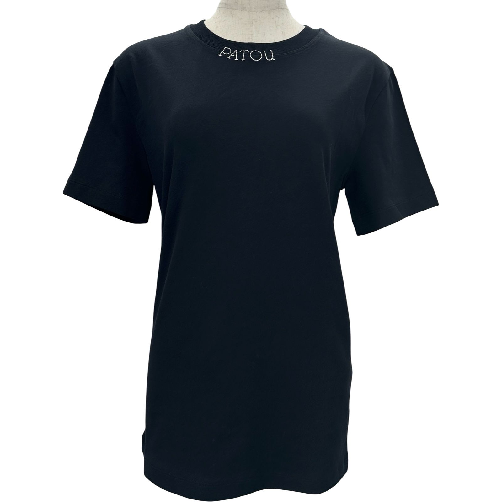 PATOU ロゴ刺繍半袖Tシャツ JE125 ブラック コットン レディース 半袖