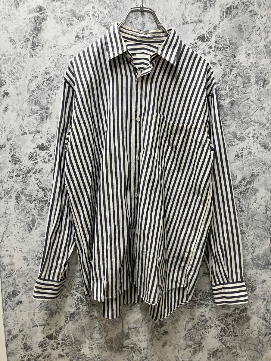 COMOLI / コモリ 長袖シャツ ストライプ ブルー系 サイズM相当 15F-02001