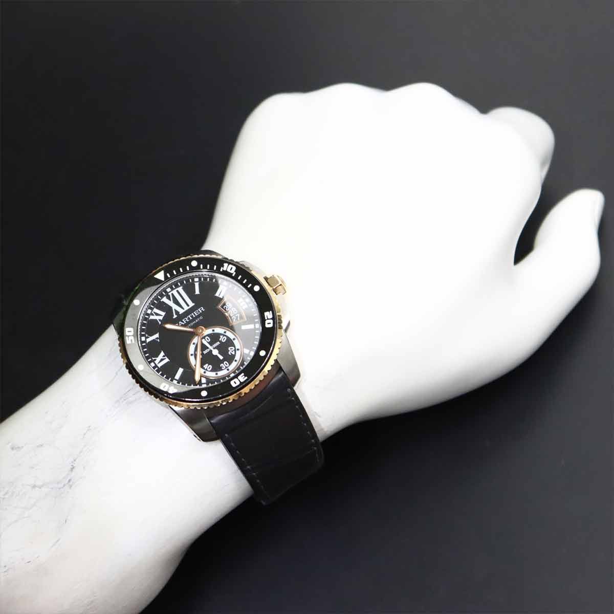 カルティエ Cartier カリブル ドゥ カルティエ ダイバー コンビ W7100055 メンズ 腕時計 K18PG 自動巻き Calibre de cartier 90335859