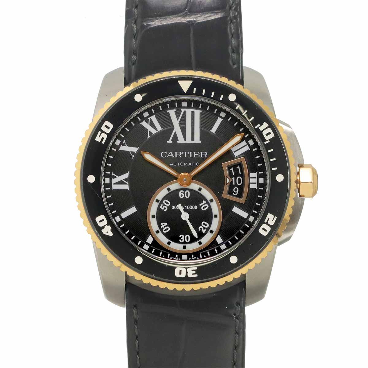 カルティエ Cartier カリブル ドゥ カルティエ ダイバー コンビ W7100055 メンズ 腕時計 K18PG 自動巻き Calibre de cartier 90335859自動巻き時計