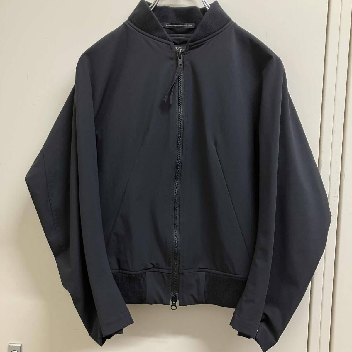 24aw Y's 袖ロゴナイロンクロップドブルゾン ブラックYB-Y01-629 Size M ワイズ