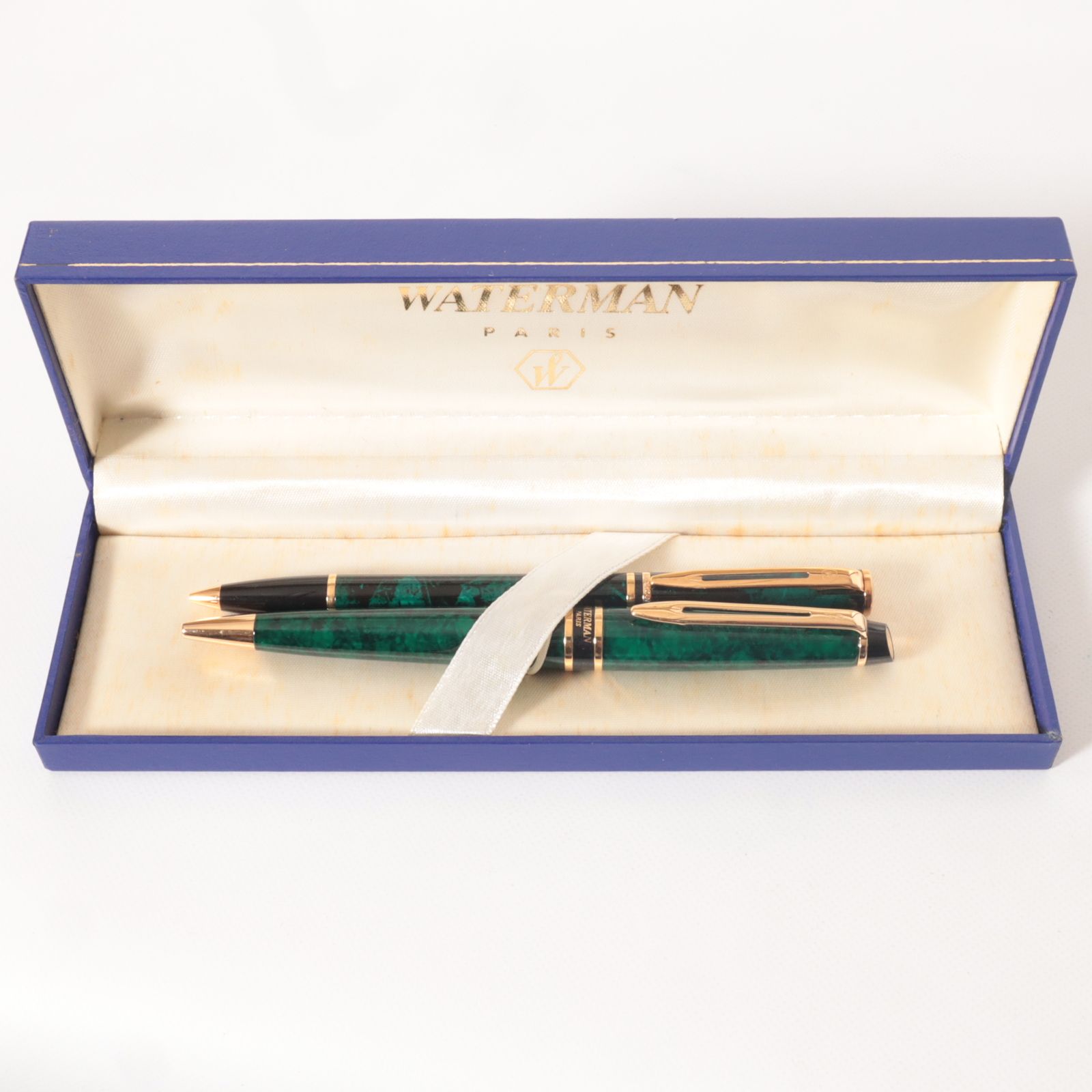 Waterman ボールペン グリーンマーブル ウォーターマン エキスパートII ボールペン シャープペンシル 2本