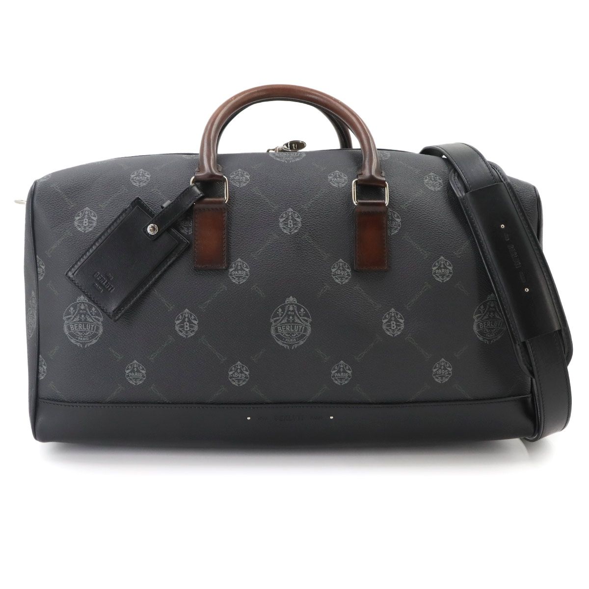 新品同様 ベルルッティ Berluti ウィークオフ MM 2way ボストン ショルダー バッグ トラベル PVC ヴェネチアレザー ブラック 90332467