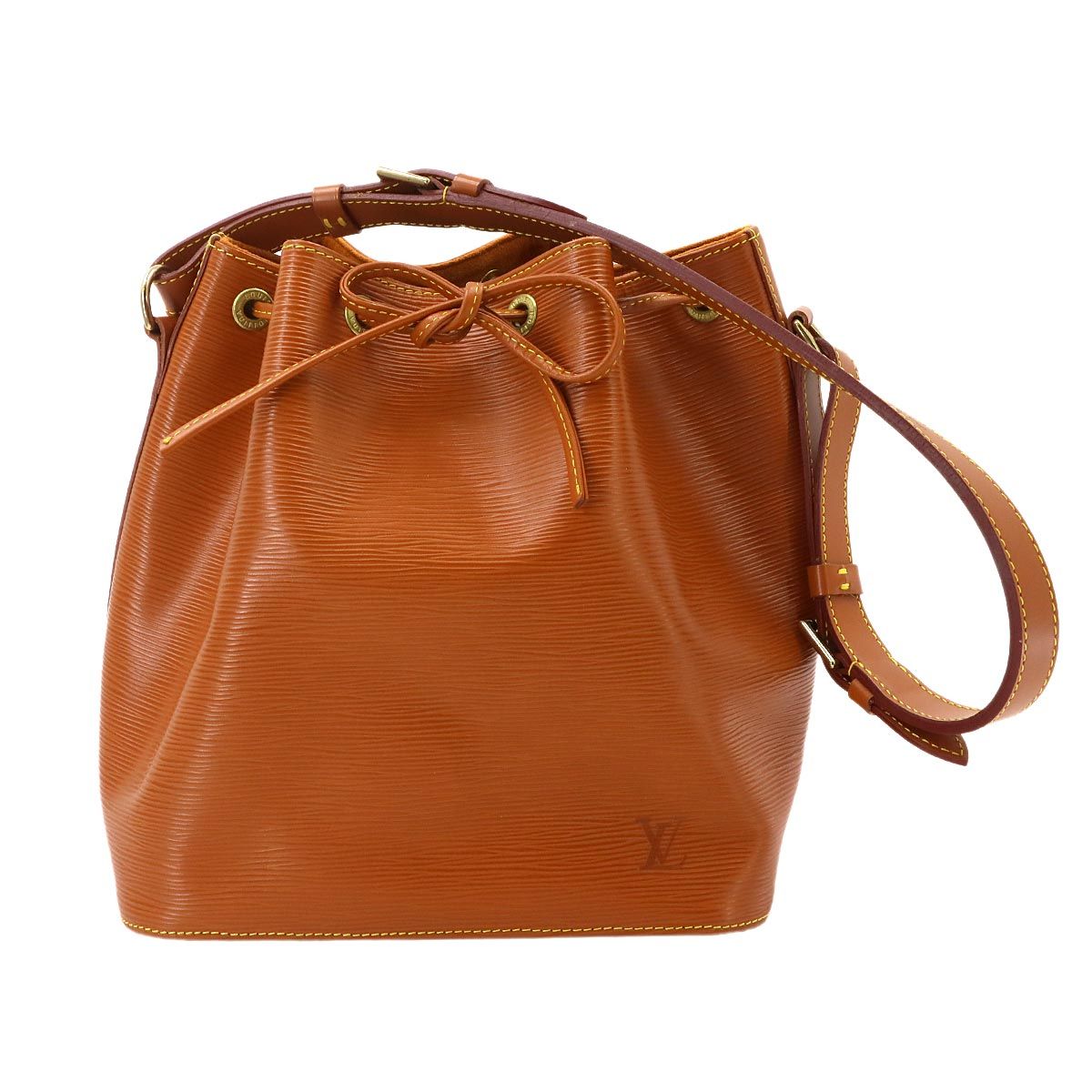 新品同様 ルイ ヴィトン LOUIS VUITTON エピ プチノエ ショルダー バッグ レザー ジパングゴールド M44108 ゴールド 金具 Noe 90333367