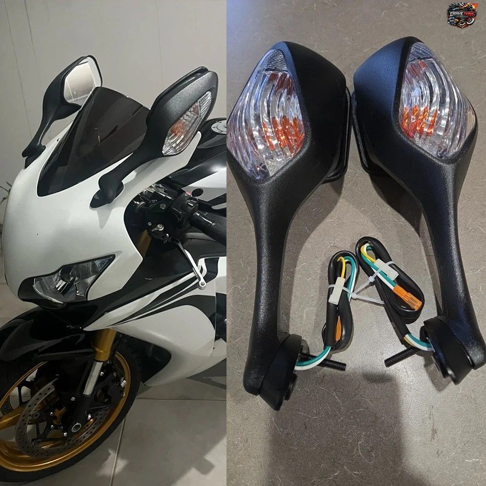 ホンダ CBR 1000 RR 2008-2015 2016 CBR1000RR 用リアビューサイドミラー、LEDターンシグナルライト付きバックミラー、オートバイ部品
