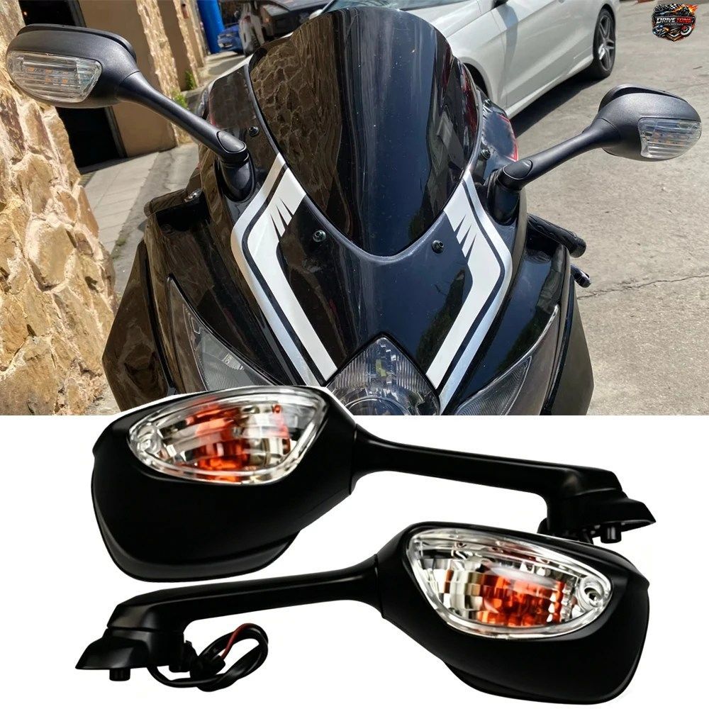 スズキ GSXR750 バックミラー、スズキ GSXR1000 K5 K6 K7 K8 2005 - 10 GSXR600 バックミラー サイドミラー LED ライト