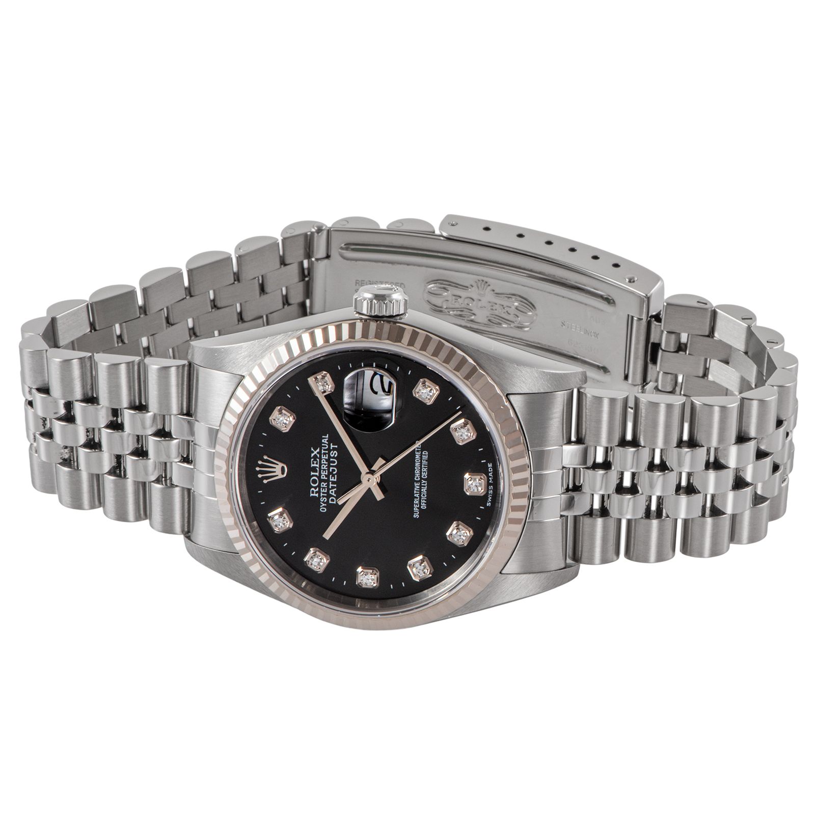 ROLEX ロレックス 16234G Y番 ブラック10Pダイヤ SS/WG【中古】 ROLEX ロレックス 16234G Y番 ブラック10Pダイヤ SS/WG【中古】 - メルカリ
