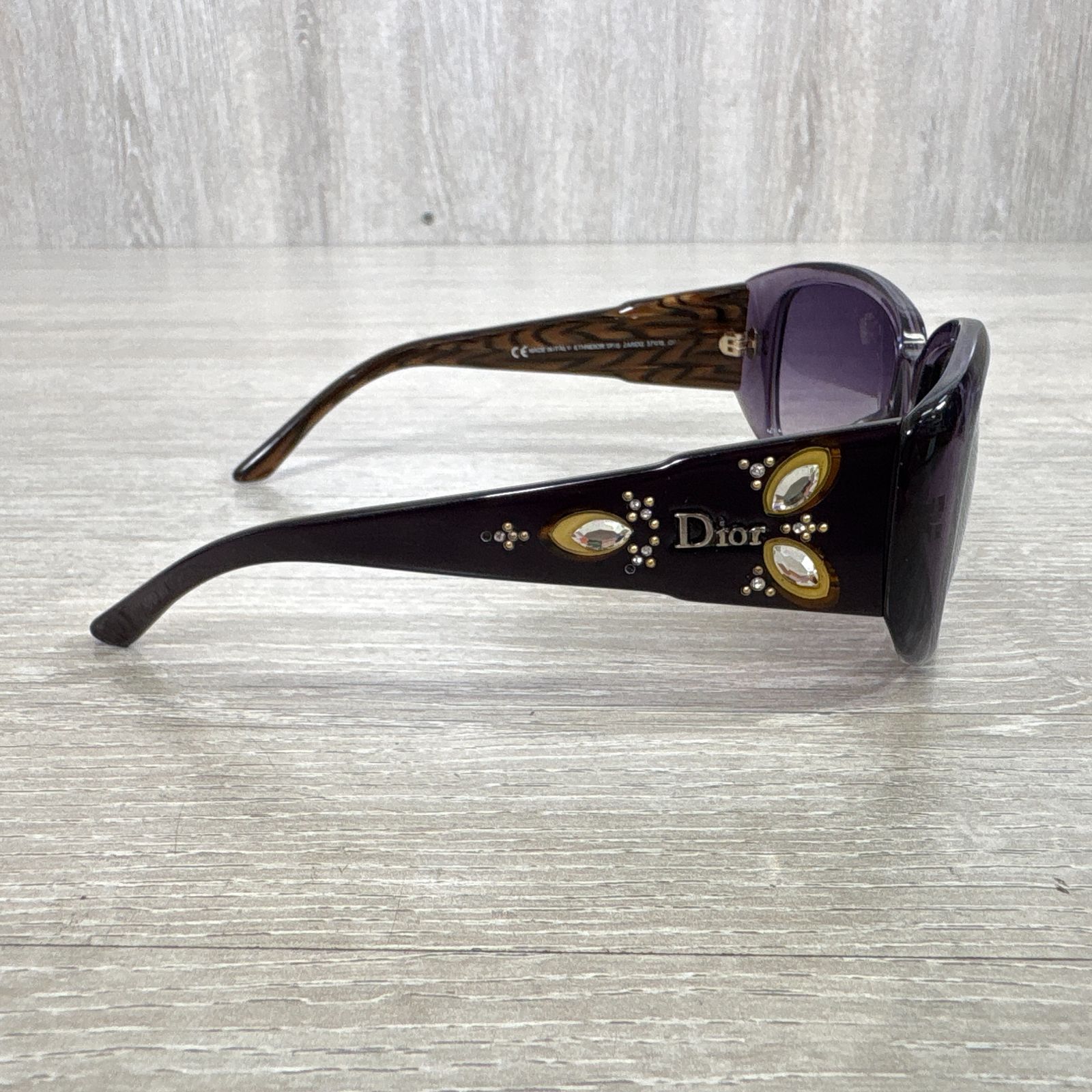 Dior サングラス オリーブグリーン ラインストーン Christian Dior ディオール サングラス 2ARDG 57□15 パープル