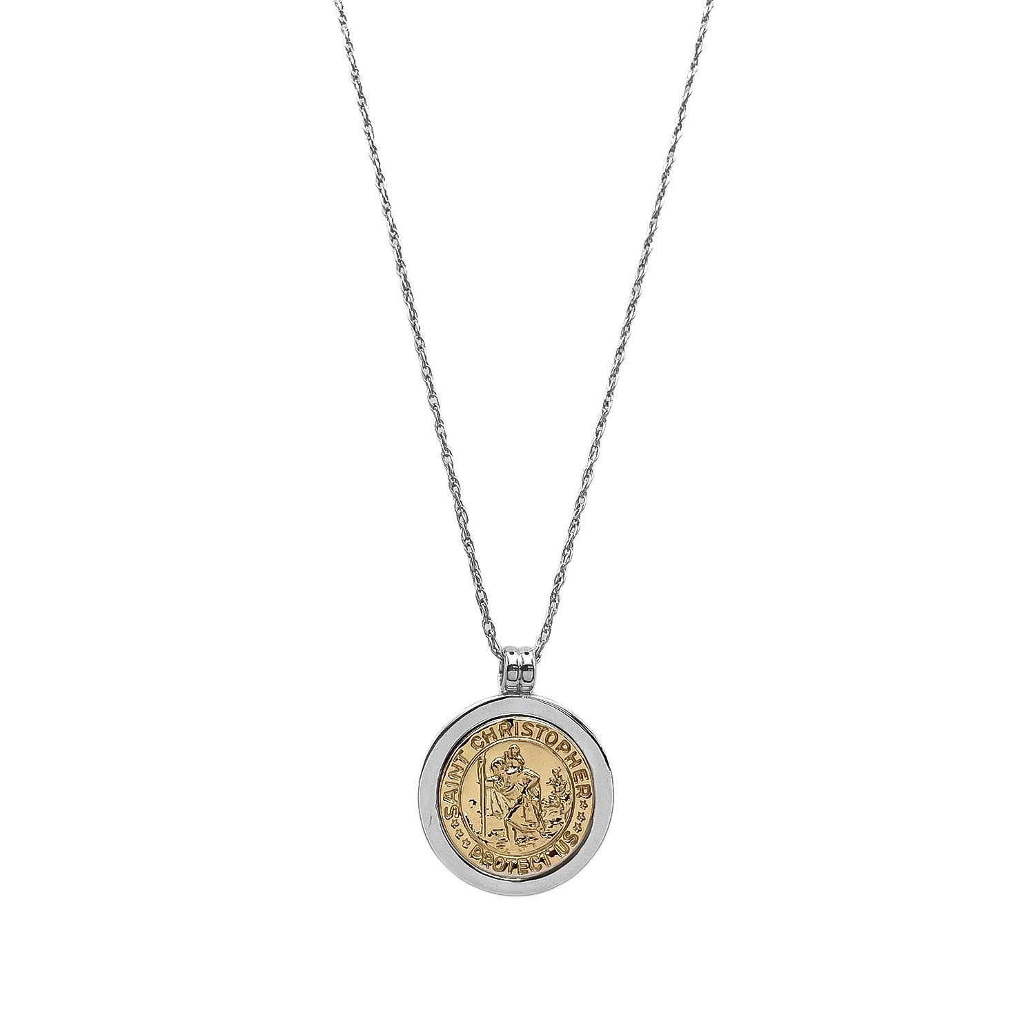TIFFANY&Co. ティファニー セントクリストファー ネックレス SV925 K18YG シルバー 新品仕上済 ユニセックス 【中古】