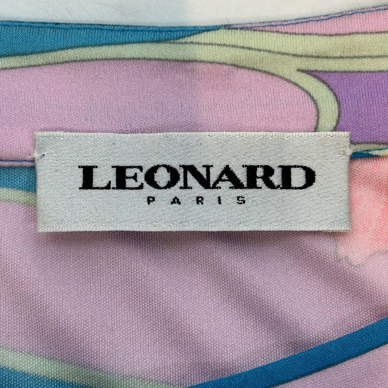 LEONARD paris レオナール 絹100％ シルクワンピース ロング丈 総柄