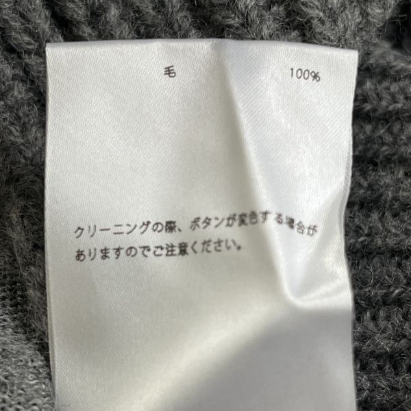 ◆ マディソンブルー MADISON BLUE カーディガン 長袖 オープンフロント ボタンレス パール調 グレー ウール XS 7号 レディース S6I458