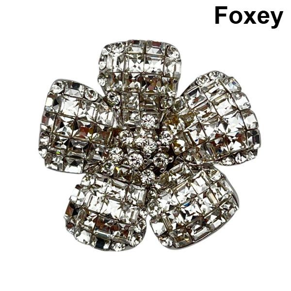 フォクシー Foxey ブローチ アクセサリー Fleur フラワーモチーフ ストーン キラキラ 雑貨小物 クリア レディース 6V929