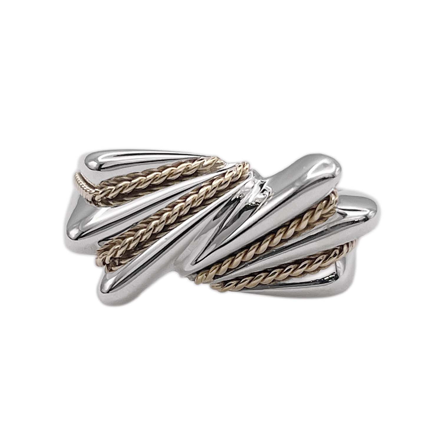 TIFFANY&Co. ティファニー ツイストリボン コンビ オールド リング・指輪 SV925 K18YG 8号 シルバー 新品仕上済 レディース 【中古】 26,455円