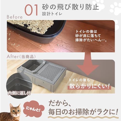 アイリスプラザ トイレ一体型キャットケージ3段 グレー 3段グレー
