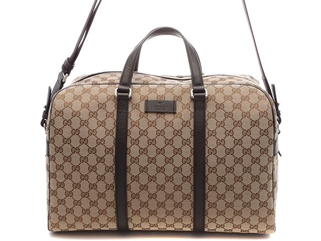 GUCCI グッチ GG2wayボストンバッグ ベージュ/ダークブラウン キャンバス 449167 ボストンバッグ ダミエキャンバス ダークブラウン レディース【中古】432