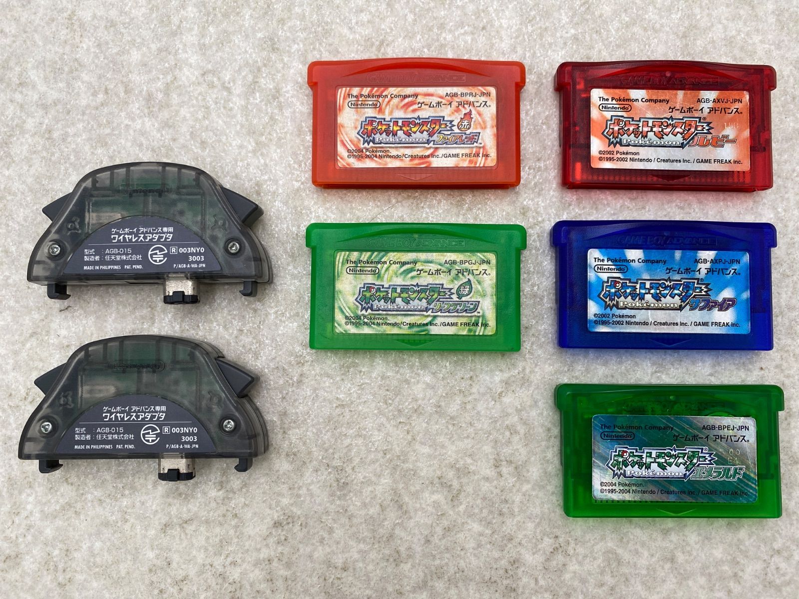 ゲームボーイアドバンス　ポケットモンスター 　5点【ワイヤレスアダプタ2点付】