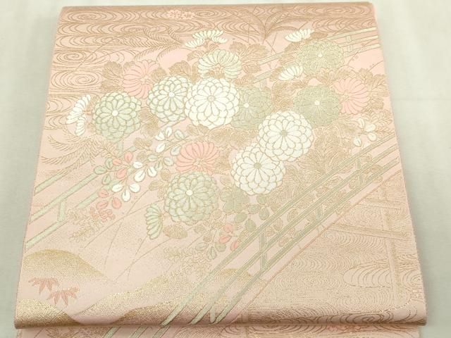 平和屋本店▼六通柄袋帯　蒔絵九百紋錦　本金箔　正絹　逸品　DABI4578sf