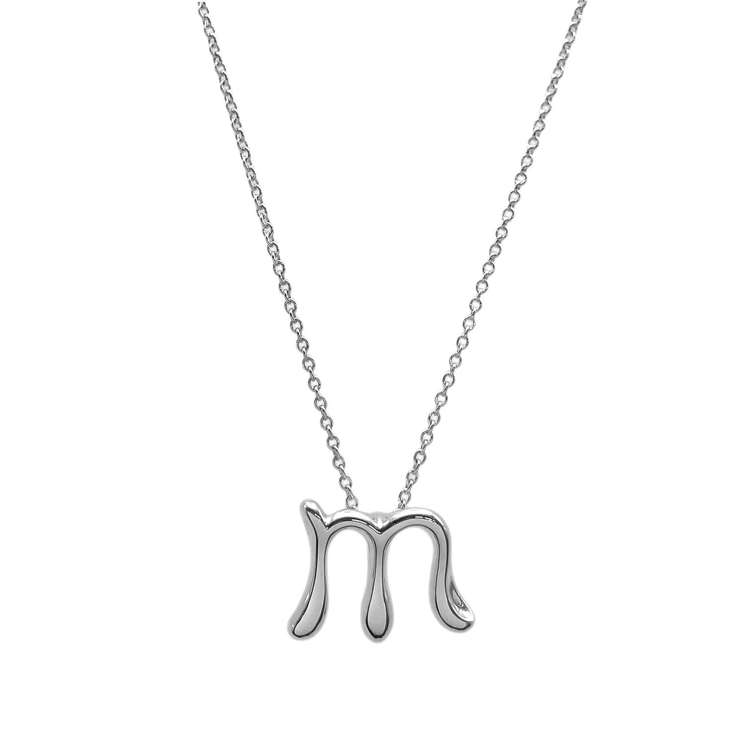TIFFANY&Co. ティファニー イニシャルｍ エルサペレッティ レター ネックレス SV925 シルバー 新品仕上済 レディース 【中古】