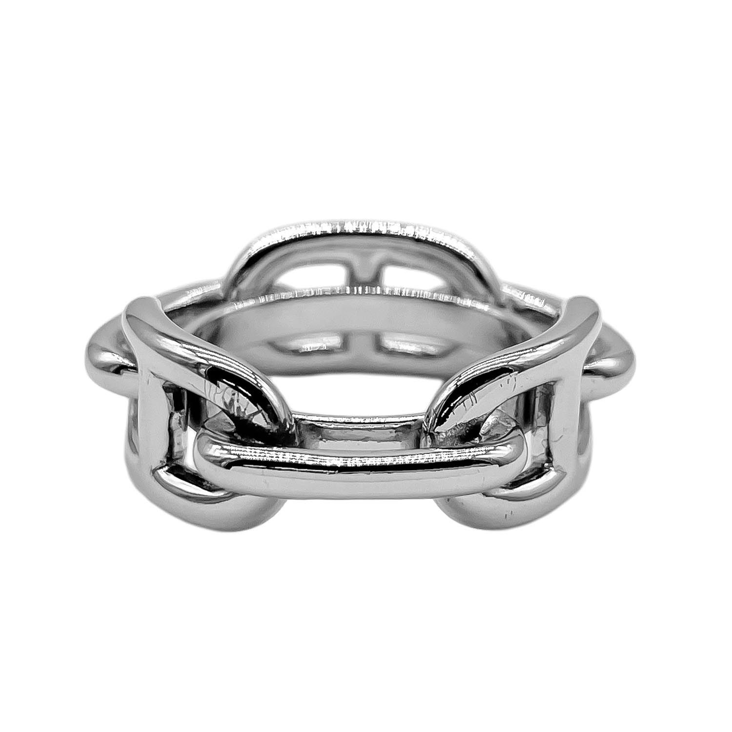 美品 HERMES ルカデ シェーヌダンクル スカーフリング シルバー HERMES エルメス ルガテ シェーヌダンクル スカーフリング レガート