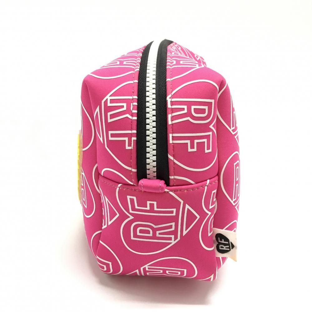 【美品】マークアンドロナ カートバッグ ピンク×白 総柄 内側ポケット ポーチ付  ゴルフ MARK＆LONA 美品】マークアンドロナ カートバッグ ピンク×白 総柄 内側ポケット