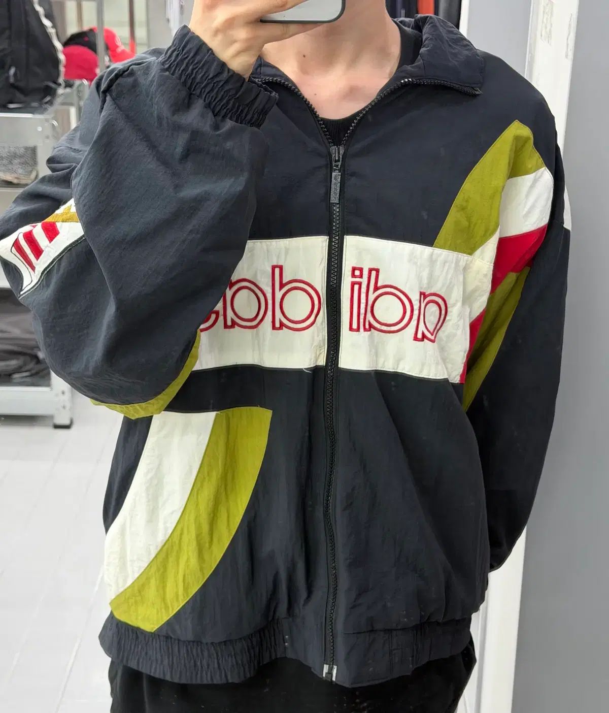 (XL) adidas 90s ビックロゴ バイカラー ナイロン ウィンドブレーカー ジャケット 12,841円