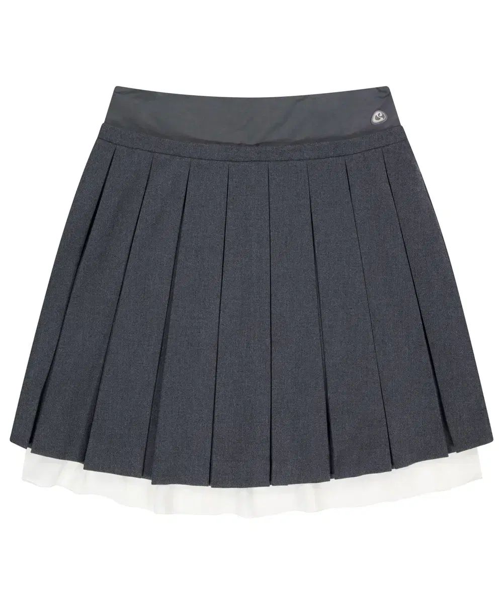coyseio 코이세이오 DOUBLE WAISTED PLEATS SKIRT GREY