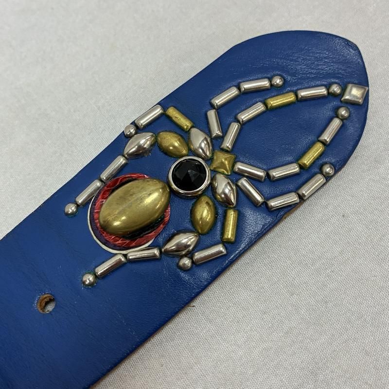 ウルフズヘッド レザー 部分リザード スパイダー スタッズ ベルト 34