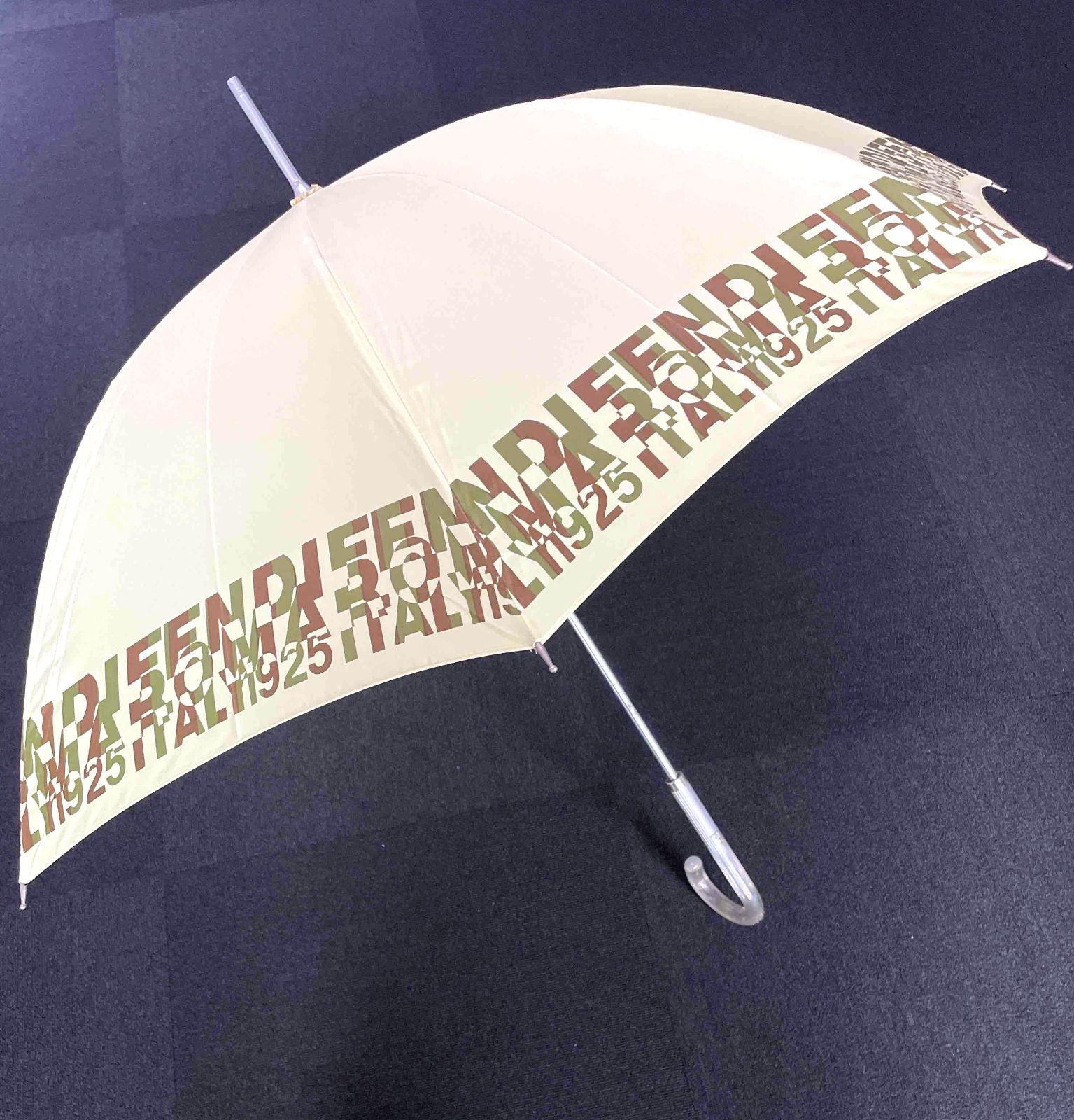 【タグ付き・未使用保管品】FENDI フェンディ 晴雨兼用 長傘 イエロー ロゴ柄