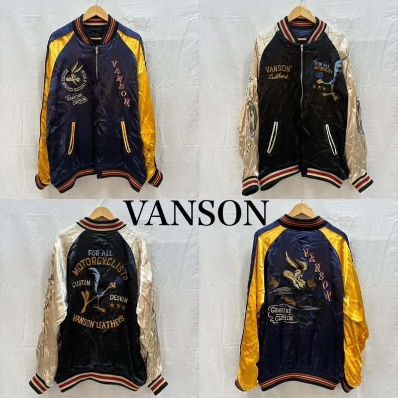 ヴァンソン ルーニー・テューンズ LOONEY TUNES レーヨン サテン リバーシブル スカジャン メンズ XXL ISItems【USED】【古着】【中古】50164281