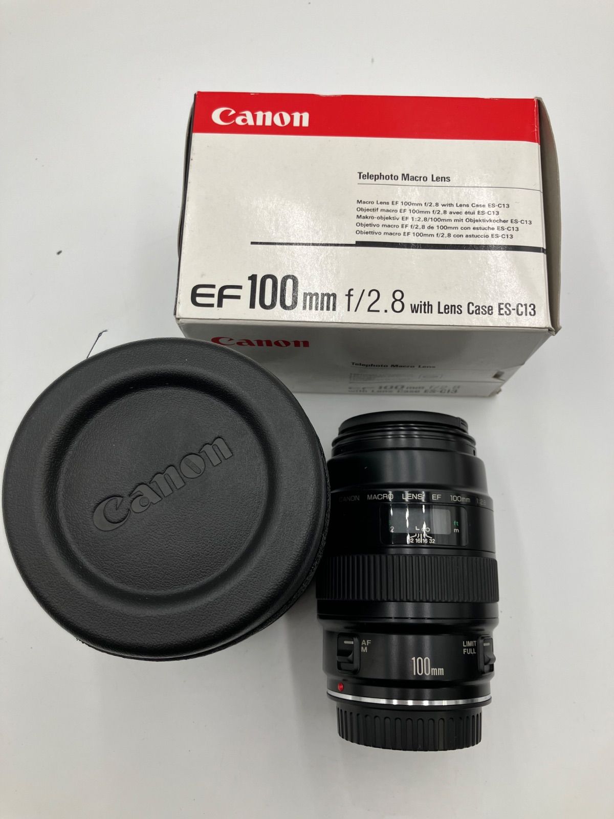BH244 Canon EF100mm F/2.8 with Lens Case ES-C13 キャノン　レンズ　現状