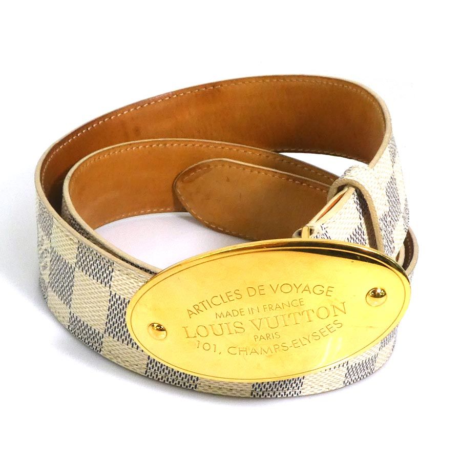 ルイ ヴィトン LOUIS VUITTON ベルト ダミエ アズール サンチュール ヴォワヤージュ M9837