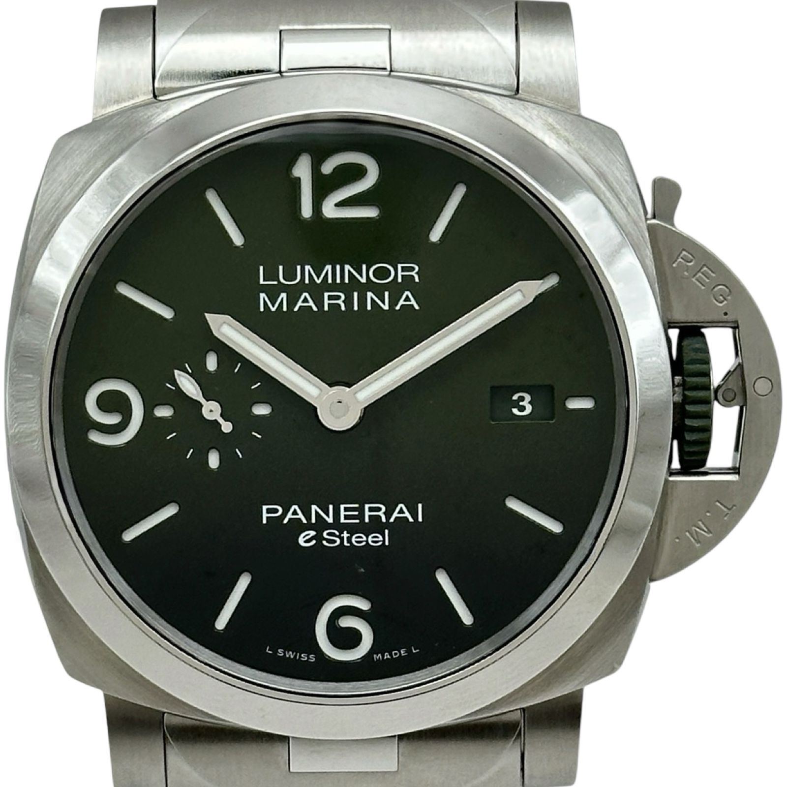パネライ PANERAI ルミノール マリーナ eスチール PAM01356 エメラルドグリーン ステンレススチール メンズ 腕時計