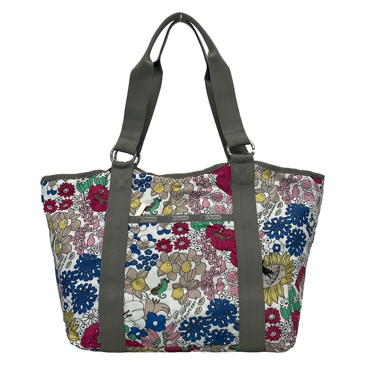 LESPORTSAC(レスポートサック) ショルダーバッグ - 白×ブルー×マルチ 花柄/ネコ 7,189円